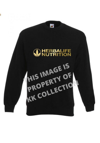 Mens Black pullover sweat with gold big branding