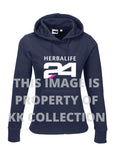 Ladies Navy 24 branded hoodie with hot pink accent