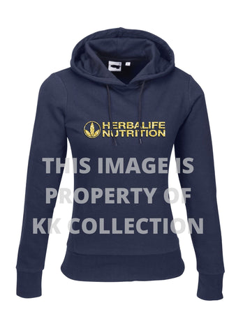 Ladies Navy branded hoodie with Gold glitter