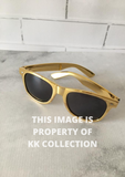 Gold branded sunglasses