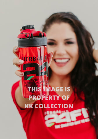 24 Branded Bright Red Sports Shaker