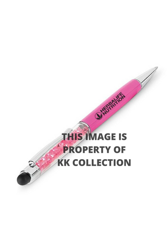 Pink Crystal filled Branded Pen