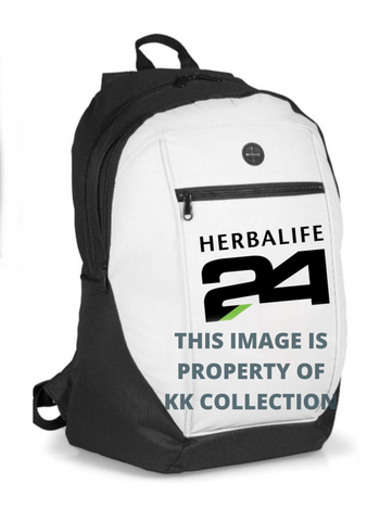 White 24 sports backpack with large interior