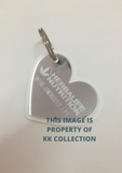 White & Silver personalised heart keyring
