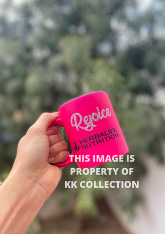 Customized neon pink mug with your Name