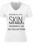 White ladies Tee with Skin print in Charcoal