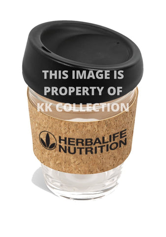 Glass travel cups with cork detail