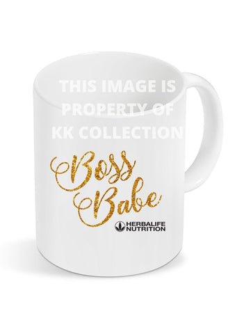 Boss Babe printed glitter mug GOLD