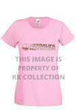 Ladies T Shirt pale Pink with rose gold glitter