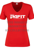 Ladies Red Tee with 24fit branding