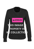 Black pullover sweat with neon pink branding