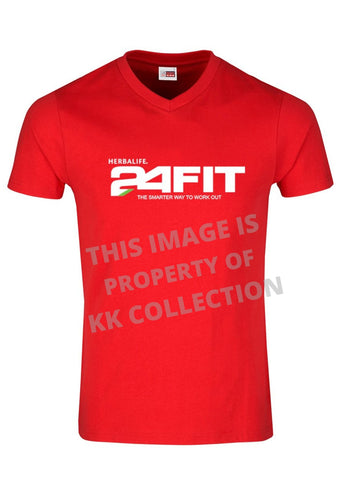 Mens Red Tee with 24fit branding