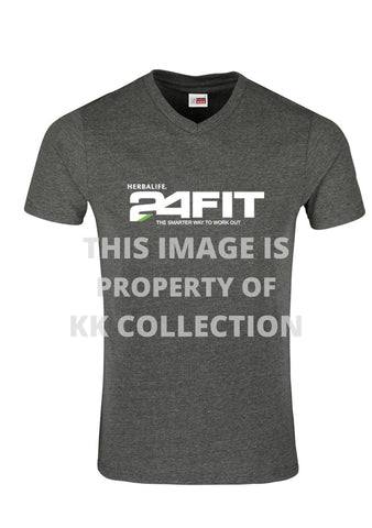 Mens charcoal Tee with 24fit branding