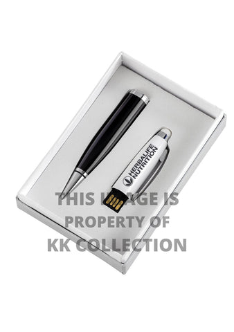 Black engraved pen with 16gb flash drive