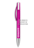 Pink branded pen