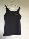 Charcoal Vest with green & white branding