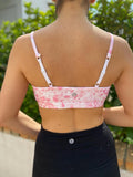 Pink Watercolour sports bra with adjustable back straps