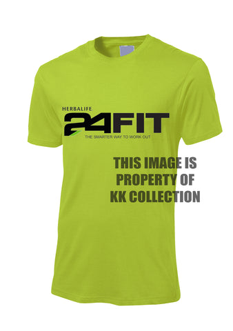 Mens Lime Tee with 24fit branding